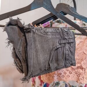 AEO Shortie Black Denim Shorts American